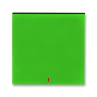 3559H-A00655 67  Kryt spínače kolébkového s červeným průzorem, zelená / kouřová černá